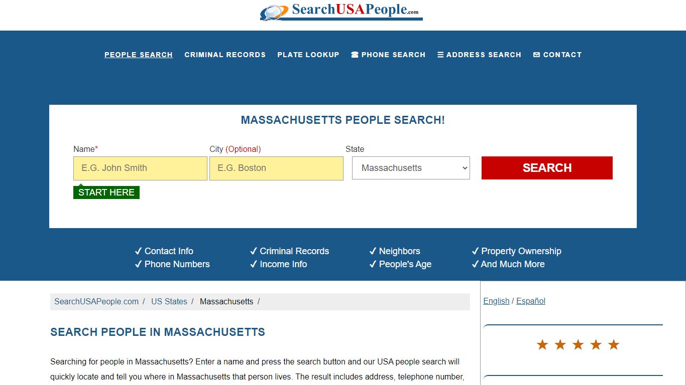 Massachusetts People Search | SearchUSAPeople